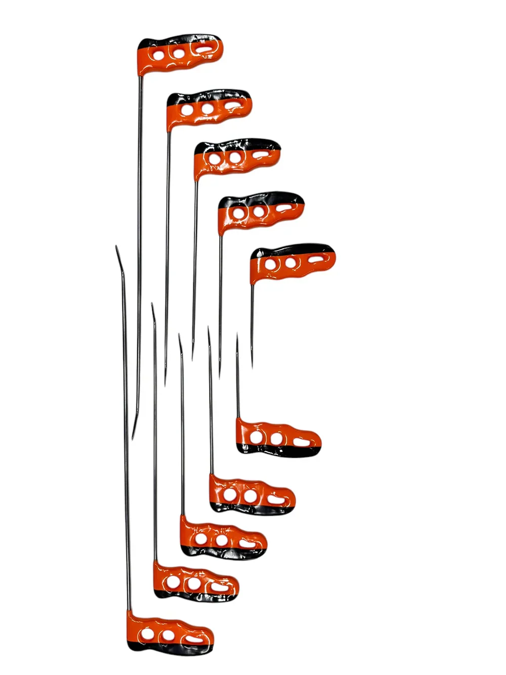 DentPDR PDR Tools – Turnhout Edition | 10-Piece Single-Bend Round Tip Paintless Dent Repair Set (15cm, 25cm, 40cm, 50cm, 70cm) - DentPDR Stainless Steel – DentPDR Stainless Steel stainless steel PDR tool