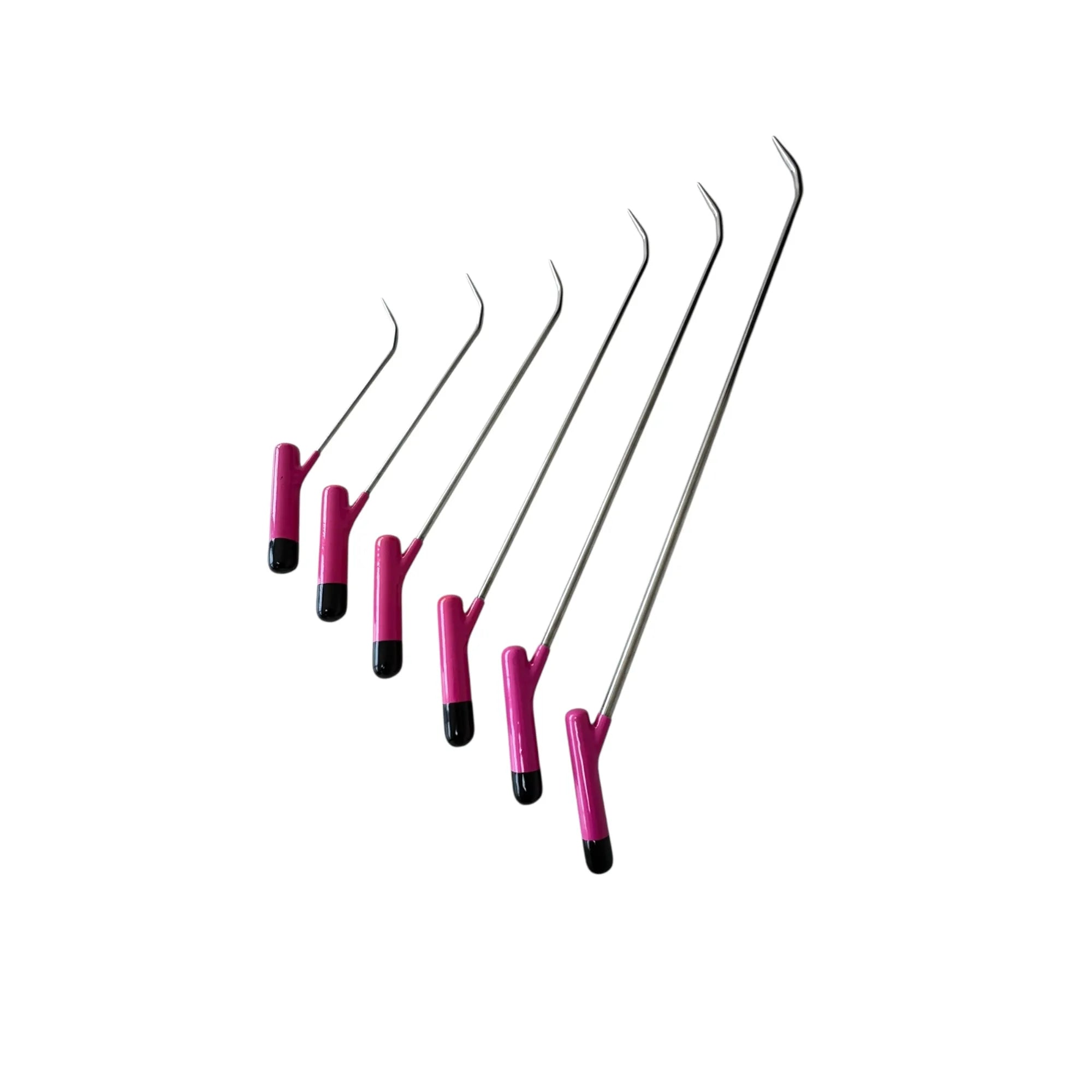 DentPDR PDR Tools – Cádiz Edition | 5-Piece Sharp Tip, Single-Bend, Angled Handle Paintless Dent Repair Set (25cm, 35cm, 45cm, 60cm, 70cm, 90cm) - DentPDR Stainless Steel – DentPDR Stainless Steel stainless steel PDR tool