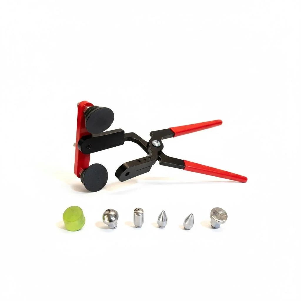 Professional PDR Edge Repair Pliers with 6 Interchangeable Tips
