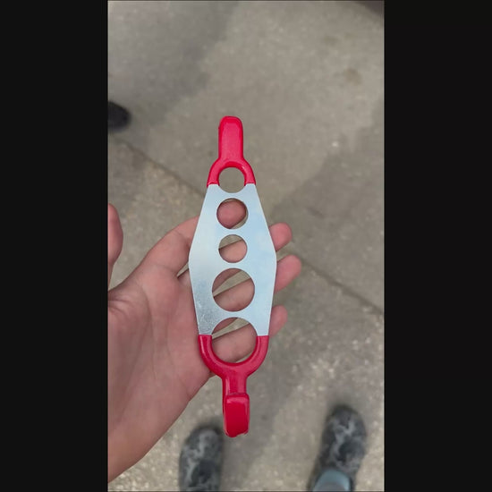 DentPDR 5-step hanger tool supporting a dent repair rod